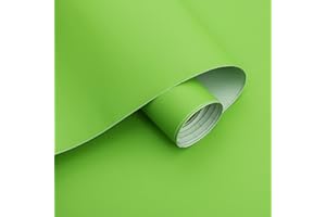 Ismoon 15.7''×118''Solid Green Wallpaper Peel and Stick Green Contact Paper Self-Adhesive Wall Paper Removable Waterproof Wallpaper for Natural Bedroom Dorm Shelf Liner Countertop Cabinet Wardrobe
