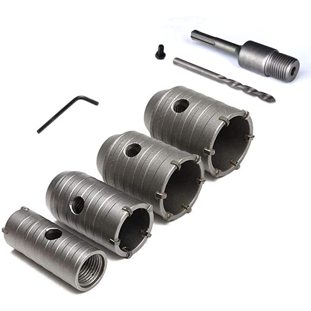 4PCS SDS Wall Drill Bit, Concrete Tungsten Carbide Drill Bit With 110MM Round Handle, High Strength, Stability, Fast Drilling for Air Conditioners, Wires, Washing Machines Pipe Punching Etc