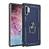 DAMONDY for Galaxy Note 10 Plus Case,360 Degree Rotating Ring Armor Dual Layer Ring Kickstand Shockproof Drop Protection Compatible Magnetic Car Mount case Holder for Samsung Note 10 Plus-Blue
