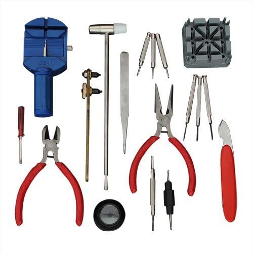 Megashopping 18pcs Watch Case Opener Knife/spring Bar Pins/screwdriver/jewelry Magnifier Tool Kit (18pcs Kit)