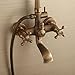 Bath Shower Faucet Set Complete Antique Brass Finish Wall Mount with 8