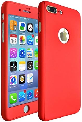 HandStar All-round Protective Metallic Luster Slim Fit Cover Case with Hollow Logo Design for Apple iPhone 7 Plus (5.5" Red)