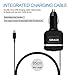 Micro USB Car Charger,SDBAUX Quick Charge(4.8A/24W)LCD Digital Display with 2.8 ft Retractable Cable Compatible with Samsung Galaxy S6 S5 Tab 4 Mini LG Google Nexus10 HTC Moto Huawei and 2 USB Ports