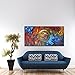 Wieco Art - Modern 4 Piece 100% Hand Painted Stretched and Framed Contemporary Abstract Cityscape Oil Paintings Artwork on Canvas Wall Art Ready to Hang for Living Room Bedroom Home Decorations