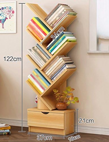 Bookshelf Tree Floorstanding Bookcase Small Footprint Multifunction Simple And Modern (Color : White)