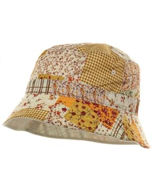 Reversible Flower Bucket Hat - Gold