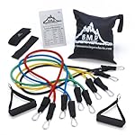 Black Mountain Products Resistance Band Set with Door Anchor, Ankle Strap, Exercise Chart, and Resistance Band
