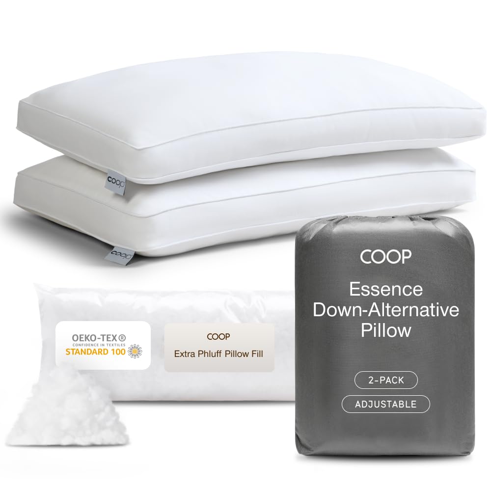 Photo 1 of ***FACTORY SEALED***Coop Home Goods Essence Down Alternative Pillow Set of 2, King Size, Best Pillows for Sleeping, Adjustable Alternative to Down Pillows, Luxury Hotel Pillow for Back, Stomach or Side Sleepers