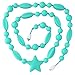 ITYYT Teething Necklace for Mom to Wear (16 inches) with Gift Box & Free E-book - Turquoise
