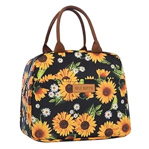 Idle Hippo Lunch Bags for Women Insulated Lunch Box Cooler Tote Bag with Front Pocket Reusable Lunch Bag for Men Adults…