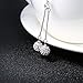 Jiayiqi Women's Charming Silver Plated Diamond Ball Long Chain Dangle Drop Earrings