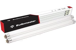 BULBMASTER F8T5/WW 8 Watts 3000K Fluorescent Tube Bi Pin Light Bulbs Warm White 12” Linear T5 380 Lumens 120 Volts -Under The Counter Professional Grade Fluorescent Lamp Pack of 2