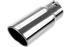 Upower Diesel Exhaust Tip 5" to 6" Stainless Steel Bolt-On Tail Pipe Tips 5 inch Inlet 6 inch Outlet 15" Long Rolled Edge Tailpipe Universal For Trucks Car