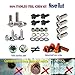 Aootf License Plate Screws Anti Theft - Stainless Steel Security Screws License Plate Bolts Fasteners,Tamper Proof Hardware for Tag Plates on Cars Trucks, Black Chrome Caps -58PC