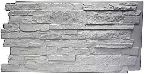 Superior Building Supplies Dove White 24-3/4 in. x 48-3/4 in. x 1-1/4 in. Faux Mountain Ledge Stone Panel