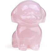 CrystalTears Rose Quartz Crystal Dog Figurine Gifts for Women Dog Lovers Men, 1.5” Healing Gemstone Dogs Puppy Statue Ornament for Home Office Decor Cute Lucky Crystals Dogs Gifts for Christmas