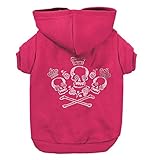 Zack & Zoey Crowned Crossbone Dog Hoodie with Skull & Crossbones and Rhinestones