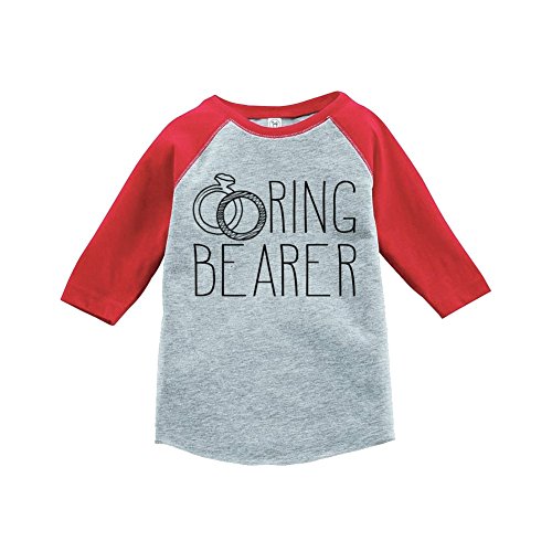 Custom Party Shop Ring Bearer Kids Wedding Raglan Tee 5T Red