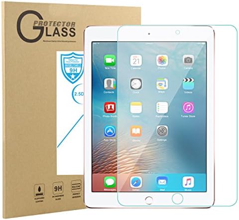 iPad 9.7 inch (2018/2017)/iPad Pro 9.7/iPad Air 2/iPad Air Glass Screen Protector, GDHAPPYBUY Tempered Glass Screen Protector - Retina Display/Anti-Scratch/Smudge-Resistant