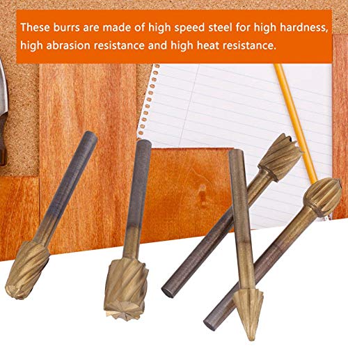 SISHUINIANHUA 10Pcs/Set HSS Titanium Routing Milling Rotary Burrs File Wood Woodworking Carving Carved Knife Tools Accessories