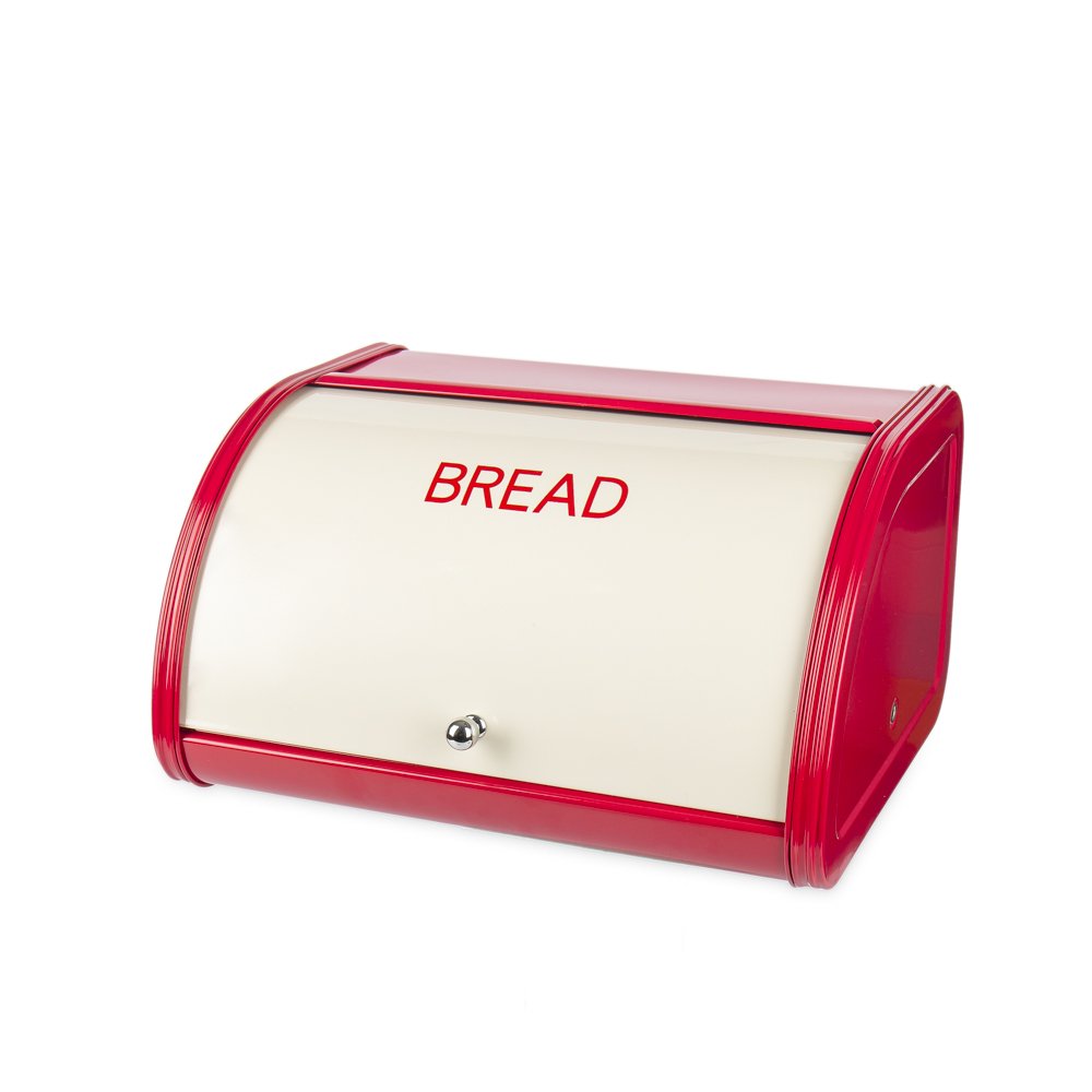 Photo 1 of ***dented*** X458 Metal Bread Box/Bin/kitchen Storage Containers with Roll Top Lid (red)