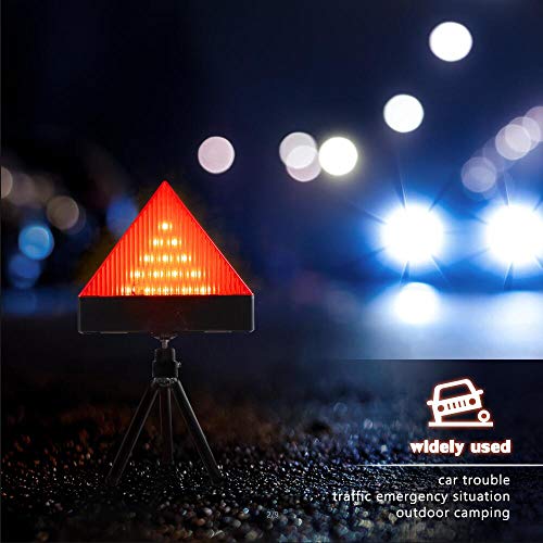 2-in-1 LED Warning Triangle Light Roadside Hazard Warning Light Reflective Warning Road Safety Triangle Kit Led Emergency Beacon Light Rooftop Strobe Light for Car Truck Boat - Thumbnail 2