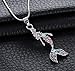 Kiokioa Fairytale Mermaid Crystal Pink Silver Tone Necklace for Girls and Teens (Colorful)