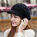 Women Fashion Hats and Winter Gloves Mittens Thick Knit Sport Cap Warm Hat Black