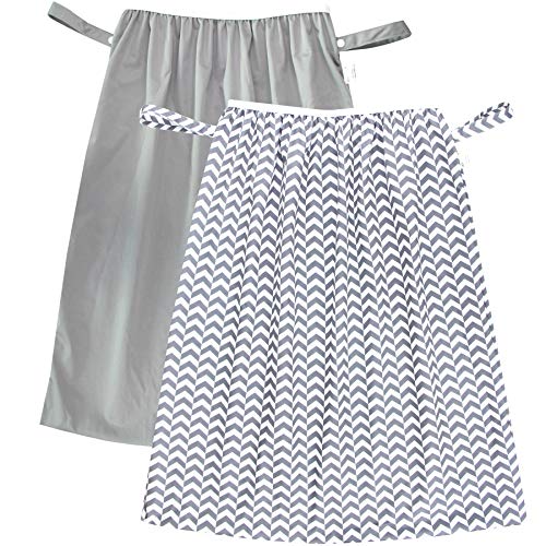 Wegreeco Reusable Diaper Pail Liner for Cloth Diaper,Laundry,Kitchen Garbage Cans(2 Pack, Chevron Grey, Grey)