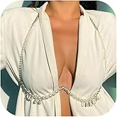 Elegant Bra Body Chain Jewelry Summer Beach Crystal Beads Chest Chain Sexy Pearl Necklace Bikini Lingerie Chain Rave Outfits Body Accessories Jewelry for Women