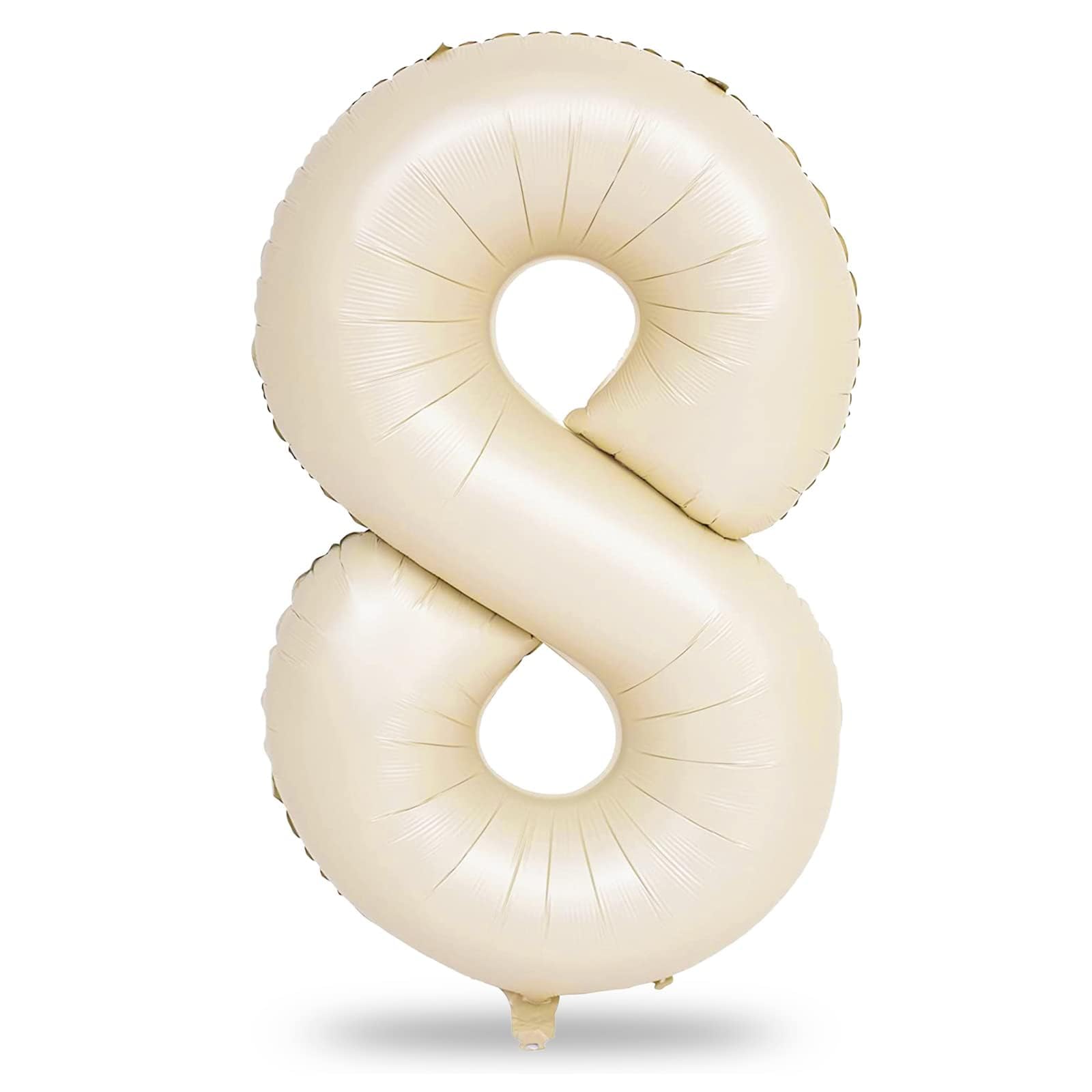 Photo 1 of ***GREEN*** 40 Inch Cream Foil Balloon Number 8, Giant Self Inflating Beige Number Balloons 0-9 for Men Women, White Sand 8 Helium Balloons Set for Girls Boys 8th Birthday Anniversary Party Decorations Supplies
