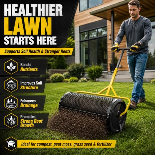 30 Inch Compost Spreader, Peat Moss & Lawn Top Dressing Spreader photo 12
