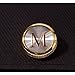 HJ Men's 2PCS Fashion Dazzle Tuxedo Shirts Platinum Plated Cufflinks Initial Letter 2 Color A-Z (Gold M)
