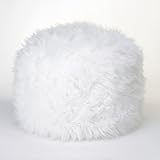 Faux fur ottoman