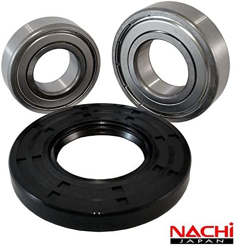 Front Load Bearings Washer Tub Bearing and Seal Kit with Nachi bearings, Fits Whirlpool Tub W10772615 (Includes a 5 year replacement warranty and link to our"How To" videos).