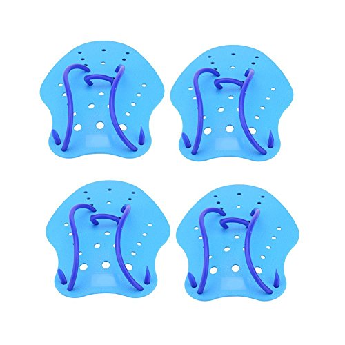 2Pair Hand Paddles Swimming Training Paddles Aquatic Gloves with Adjustable Strap Diving Hand Fin Webbed Flippers Paddle Aquatic Fitness Equipment for Adults and Kids Snorkeling, Surfing (L)