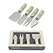 La Cote 4 Piece Cheese Knives Fork and Spreader Set Stainless Steel Cork Resin Handle (In Gift Box)