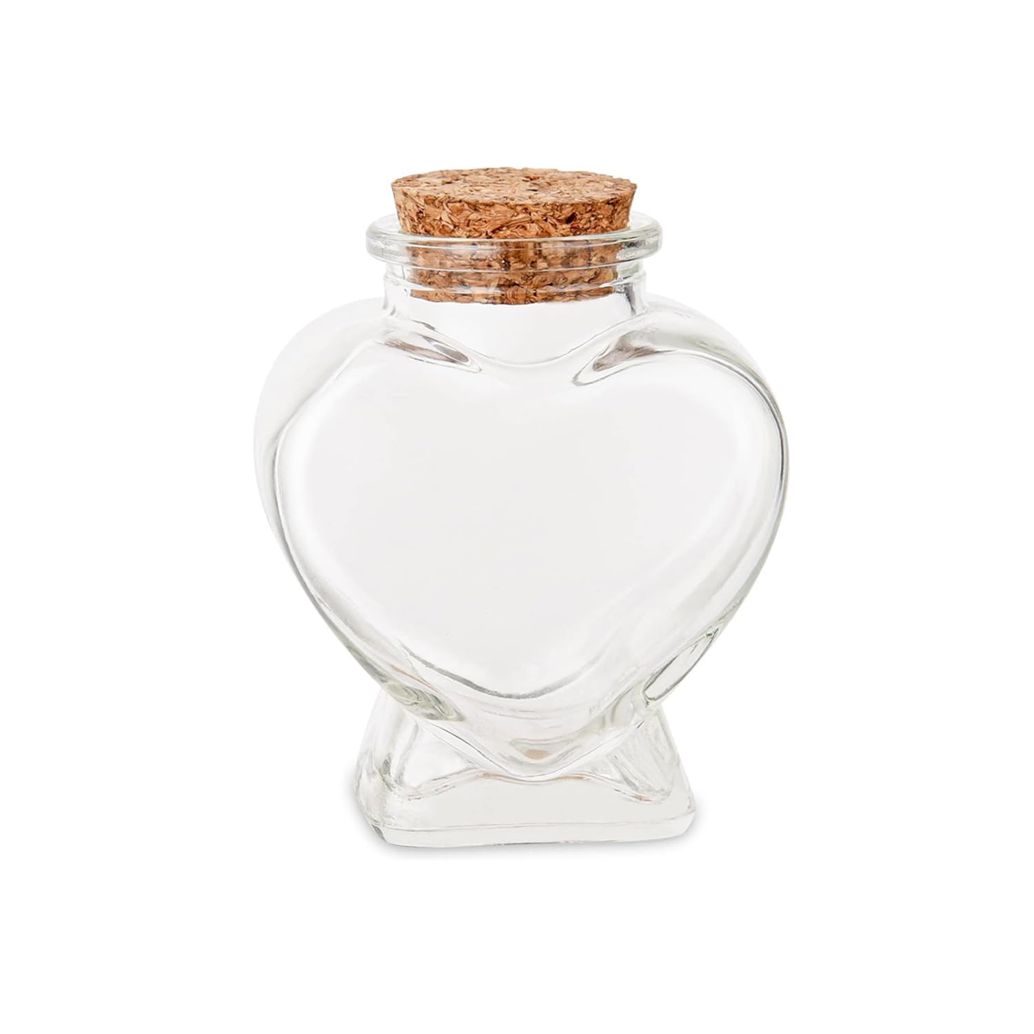 VASANA 80ML Empty Heart-Shaped Bottles with Cork Stoppers Mini Glass Bottle Jars Decorative Vials Wish Bottles for DIY Art Crafts Projects Supplies