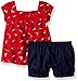Nautica Girls' Boat Print Top with Woven Short Set