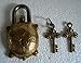 Brasss Blessing : Vintage Style Padlock - Lock with Keys - Working Functional - Brass Made - Type : (Tortoise - Brass Finish)