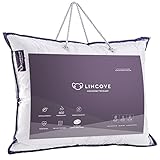 Luxury Down Alternative Microfiber Sleeping Pillow by Lincove - Super-Cozy Comfortable Bed Pillow 100% Cotton Sham & 600 Thread Count - Ideal for Back and Stomach Sleeper (Standard)