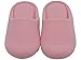 UltraIdeas Comfort Knitted Cotton Slippers for Men and Women Washable Flat Closed Toe Ultra Lightweight Indoor Shoes with Non-Slip Sole (XL /11-12 B(M) US, Pink)