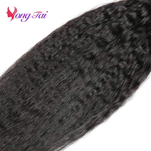 Yuyongtai-Brazilian-Kinky-Straight-Human-Hair-3-Bundles-14-16-18-Inches-Yaki-Straight-Hair-Weave-100-Unprocessed-Virgin-Human-Hair-Extensions-Kinkys-Straight-Weave-Bundles-1B-Color
