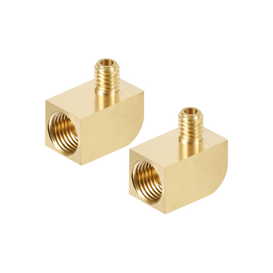 sourcing map Brass Pipe Fitting 90 Degree Barstock Street Elbow M6 Male X M10 Female Pipe 2pcs