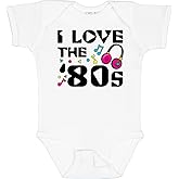 inktastic I Love the '80s-musical Notes Baby Bodysuit