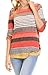 Evera Boutique Women's Striped 3/4 Sleeve Top Blouse (XX-Large, Coral)