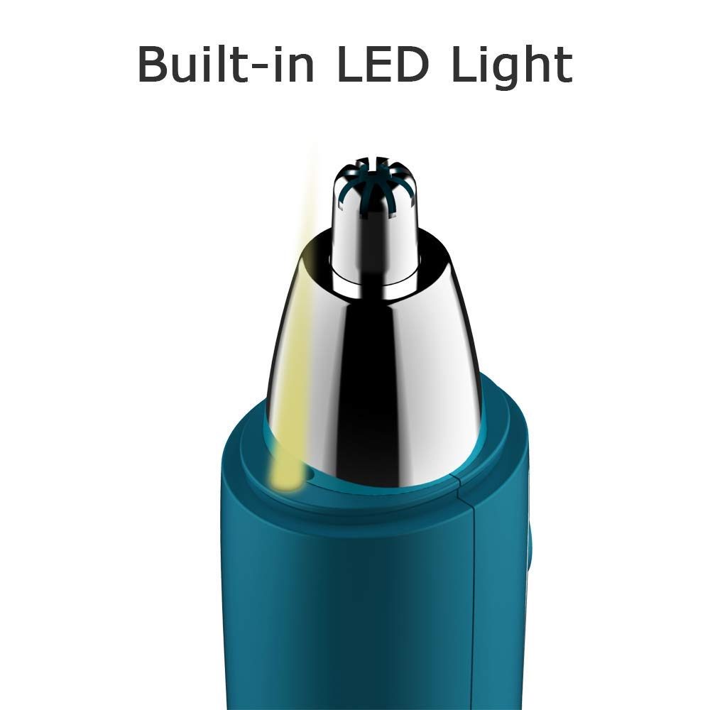 Nose Hair Trimmer Electric Nose Hair Trimmer Clipper for Men Women Ear Hair Remover Painless Trimming Men\'s Wet/Dry Trimmer 360° Rotating Dual Edge Blades with LED Light