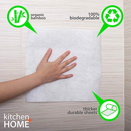 Kitchen + Home Bamboo Paper Towels Heavy Duty Washable Reusable Rayon