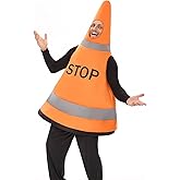 MISS FANTASY Traffic Cone Costume - Adult Coneheads Halloween Outfit, Orange Funny Costume