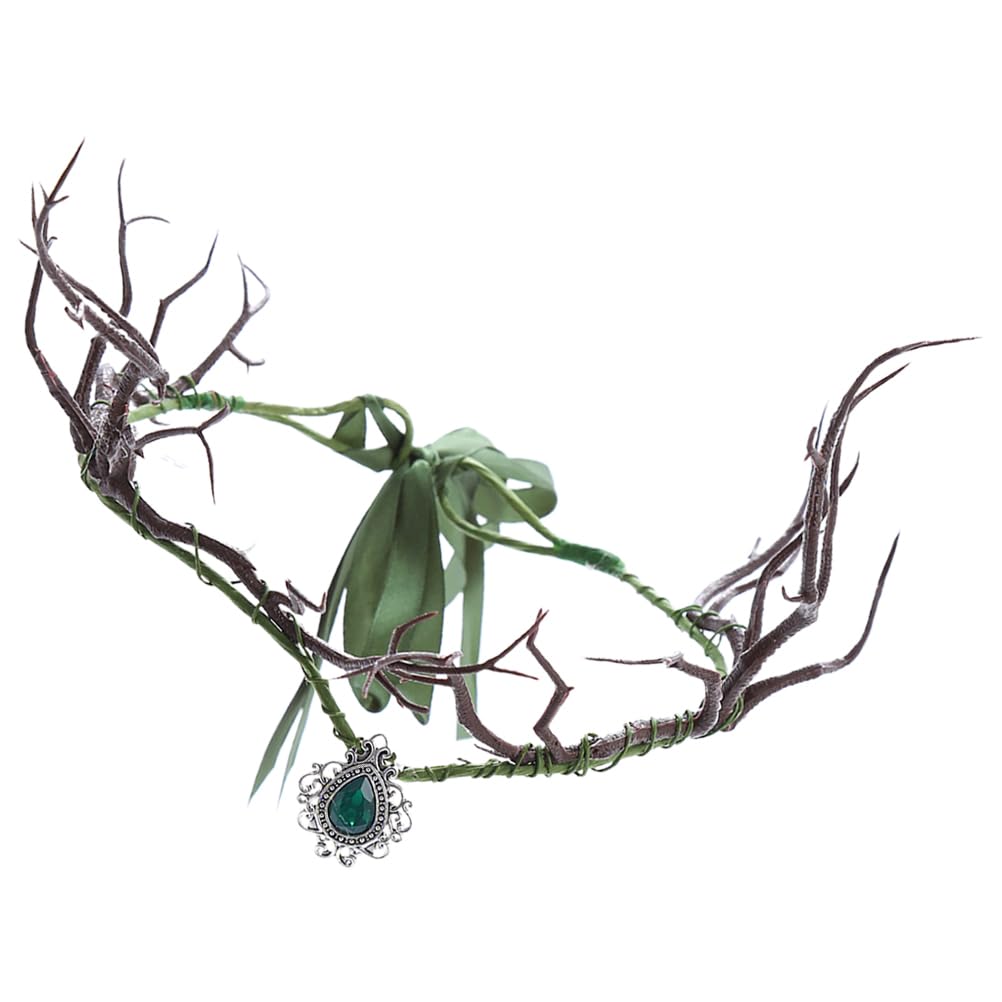Beavorty Enchanted Hair Accessory Headband Fairy Antler Crown Leaf Tiara Circlet Tree Branches Headdress for Halloween Renaissance Cosplay Festival